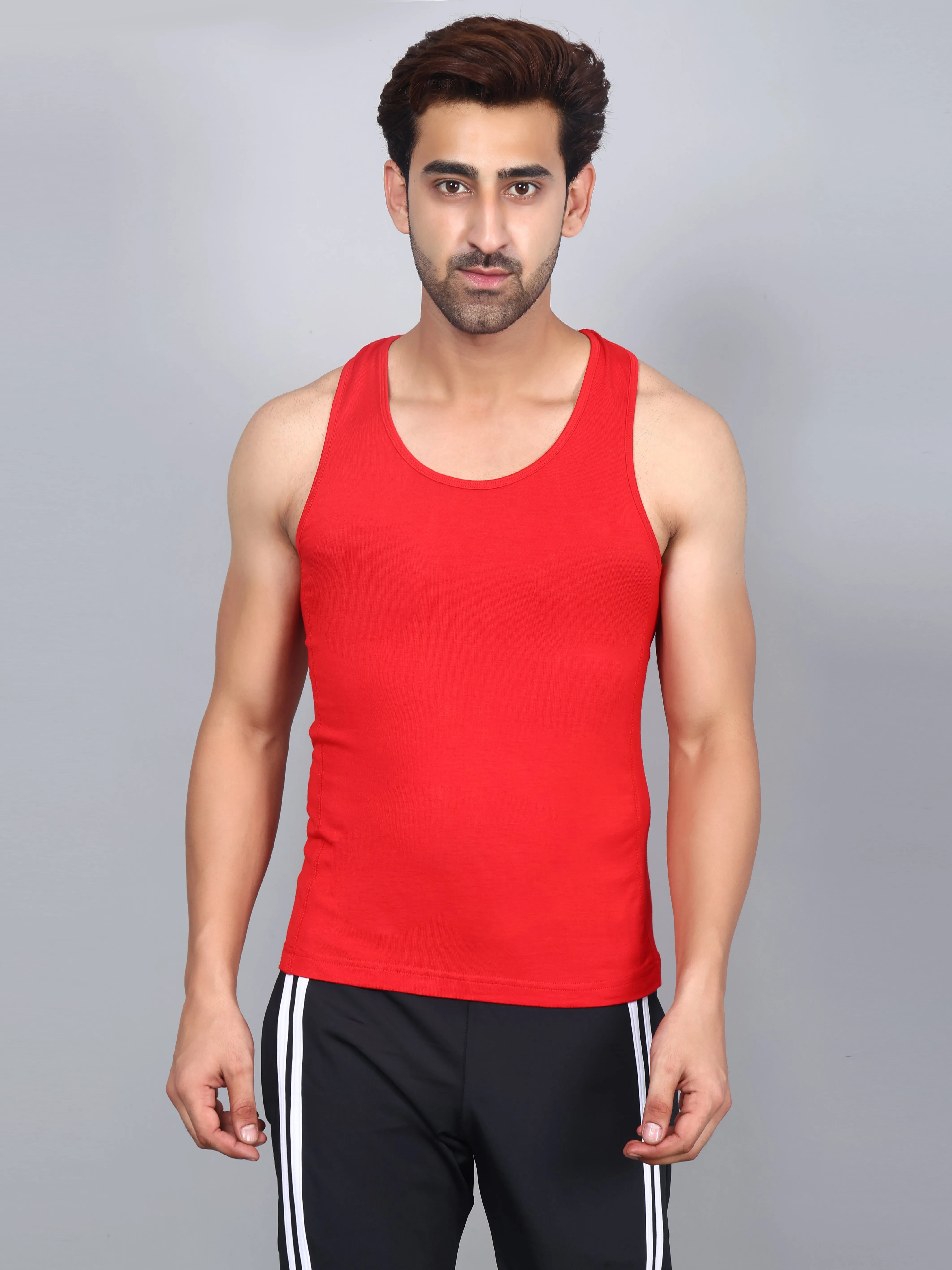 Bamboo Fabric Men's Runner Vest – Lightweight, Breathable, Moisture-Wicking, and Eco-Friendly for Superior Comfort | Red