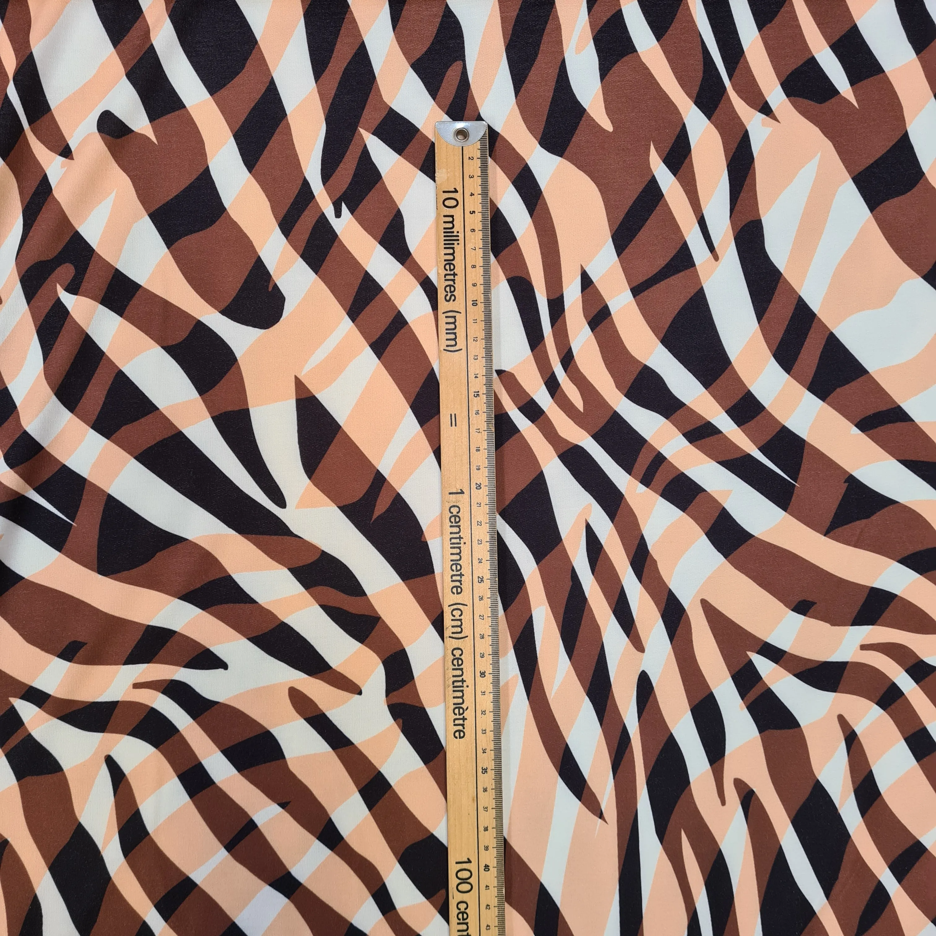 Beige Zebra Jersey, priced by half metre