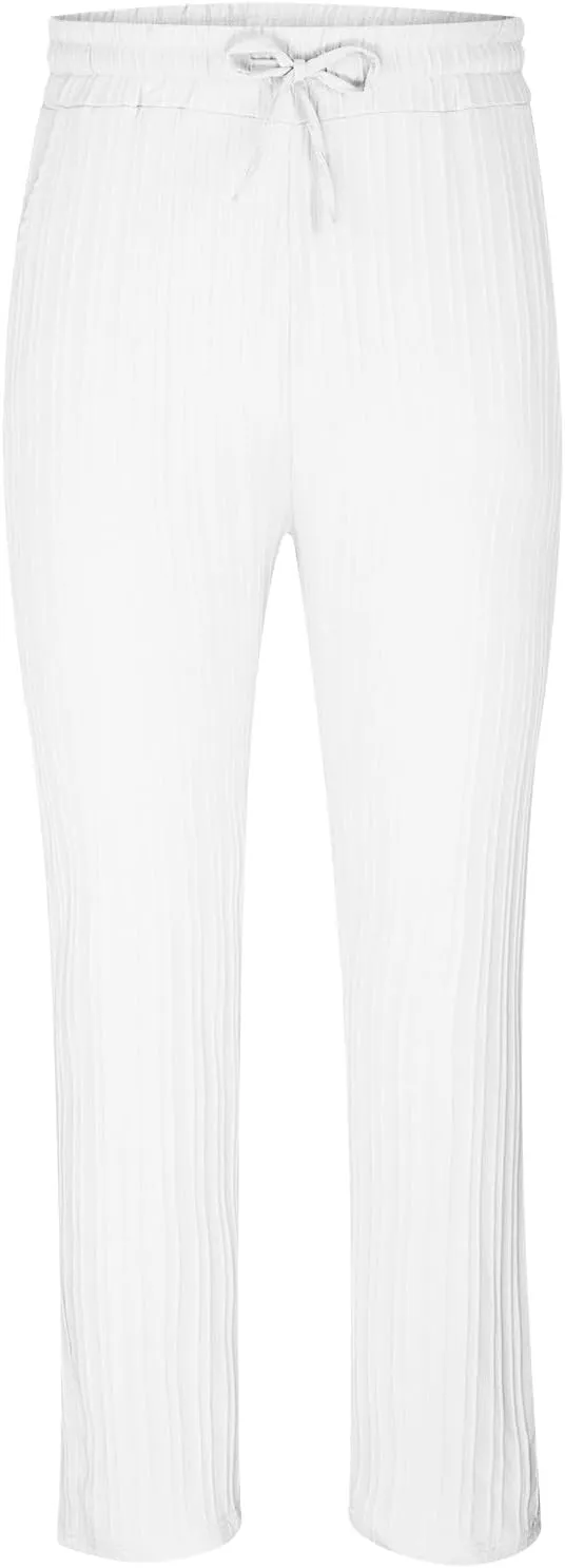 Dademeo Stripe Cotton Linen Pants for Men Comfy Breathable Casual Elastic Waist Straight Leg Pocket Business Pencil Trousers