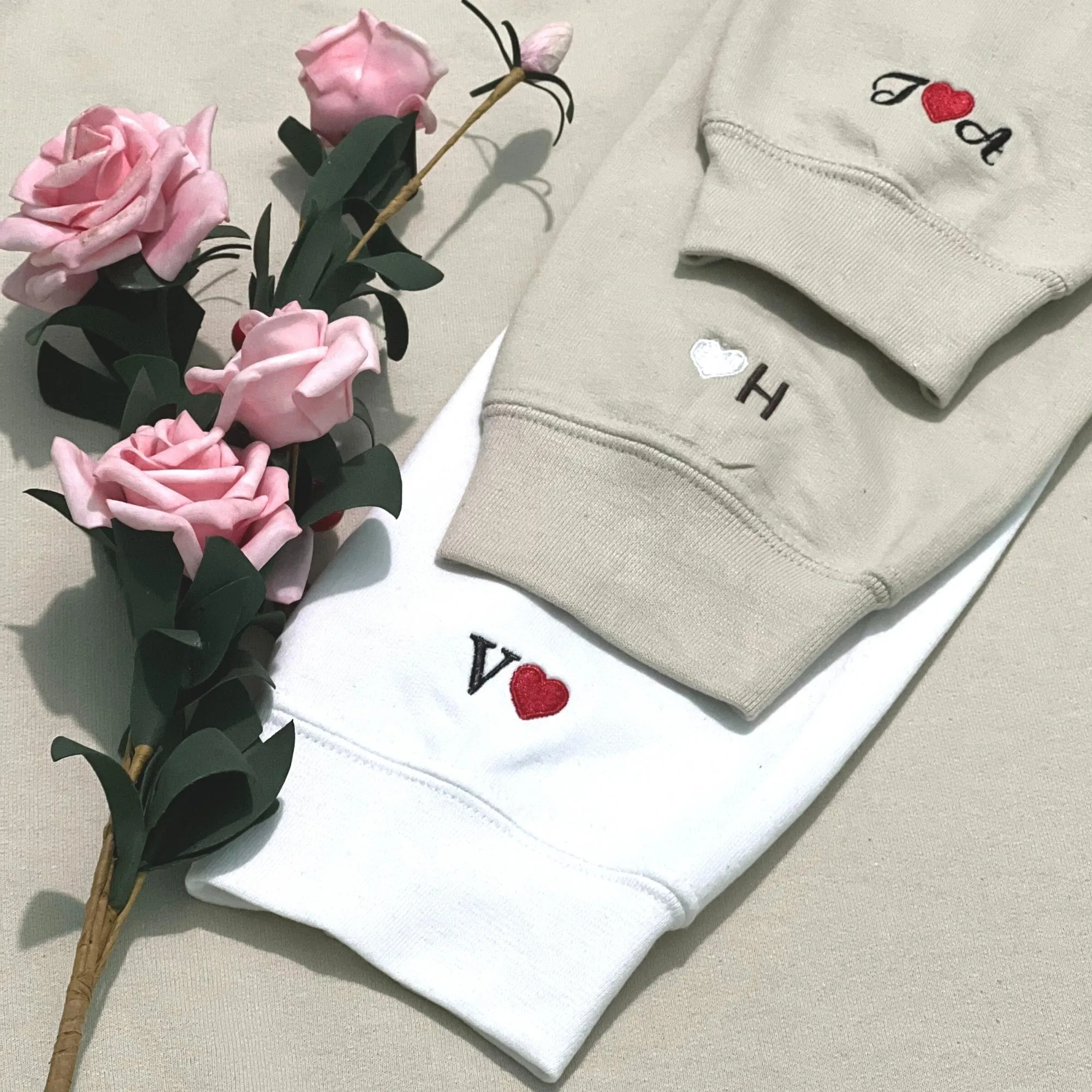 Embroidered Roman Numeral Hoodies, Matching Anniversary Hoodies em3
