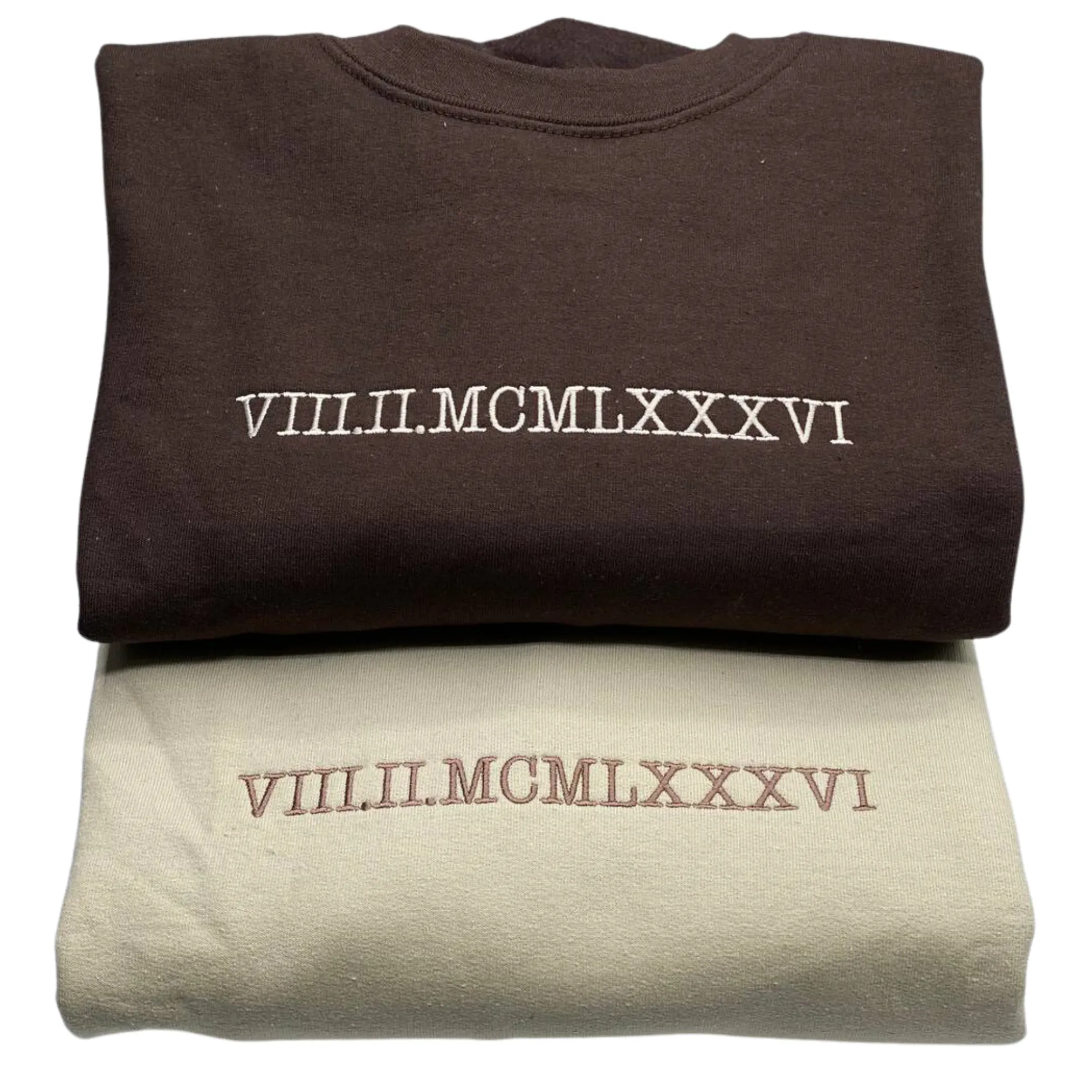 Embroidered Roman Numeral Hoodies, Matching Anniversary Hoodies em3