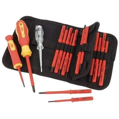 Ergo-Plus Fully Insulated Interchangeable Blade Screwdriver Set - (18 Piece)