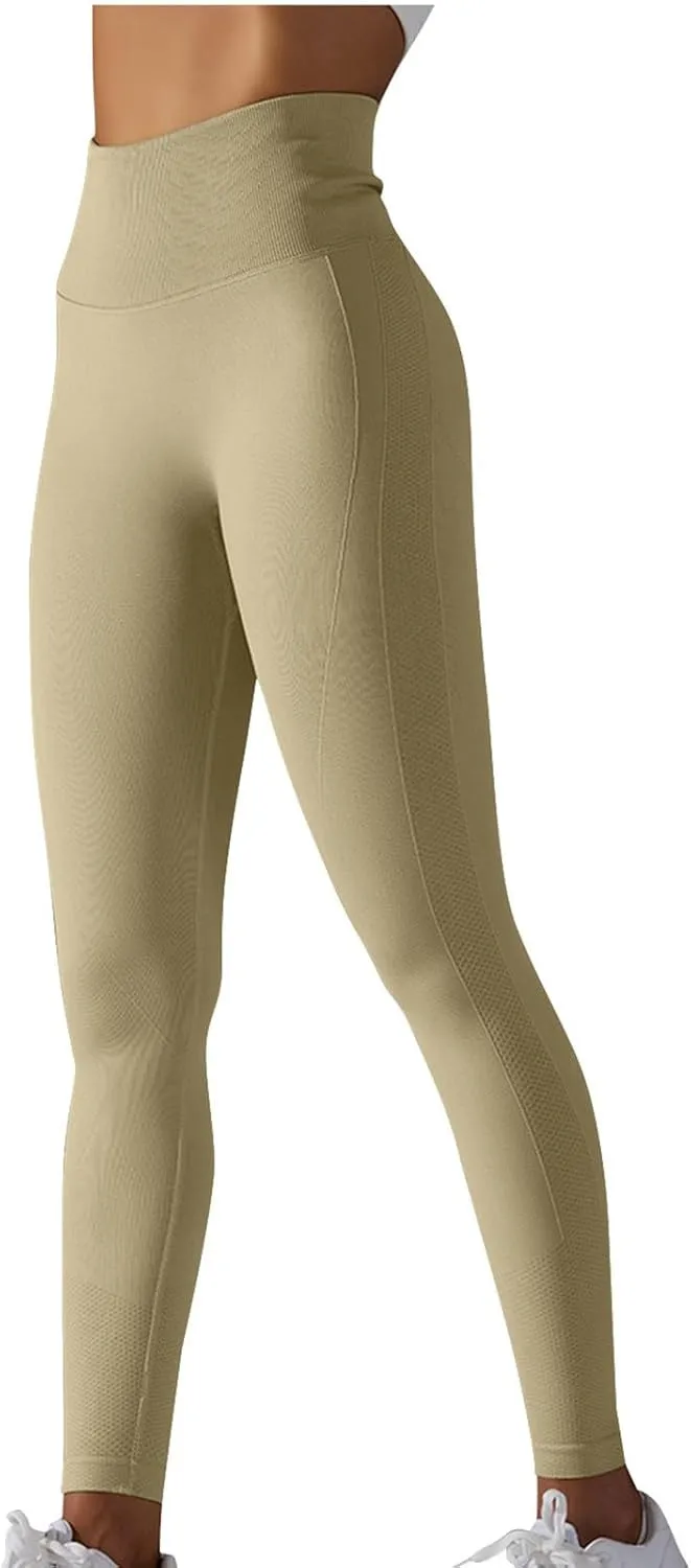fartey Womens High Waist Yoga Pants Breathable Stretch Compression Workout Leggings Tummy Control Buttery Soft Tights