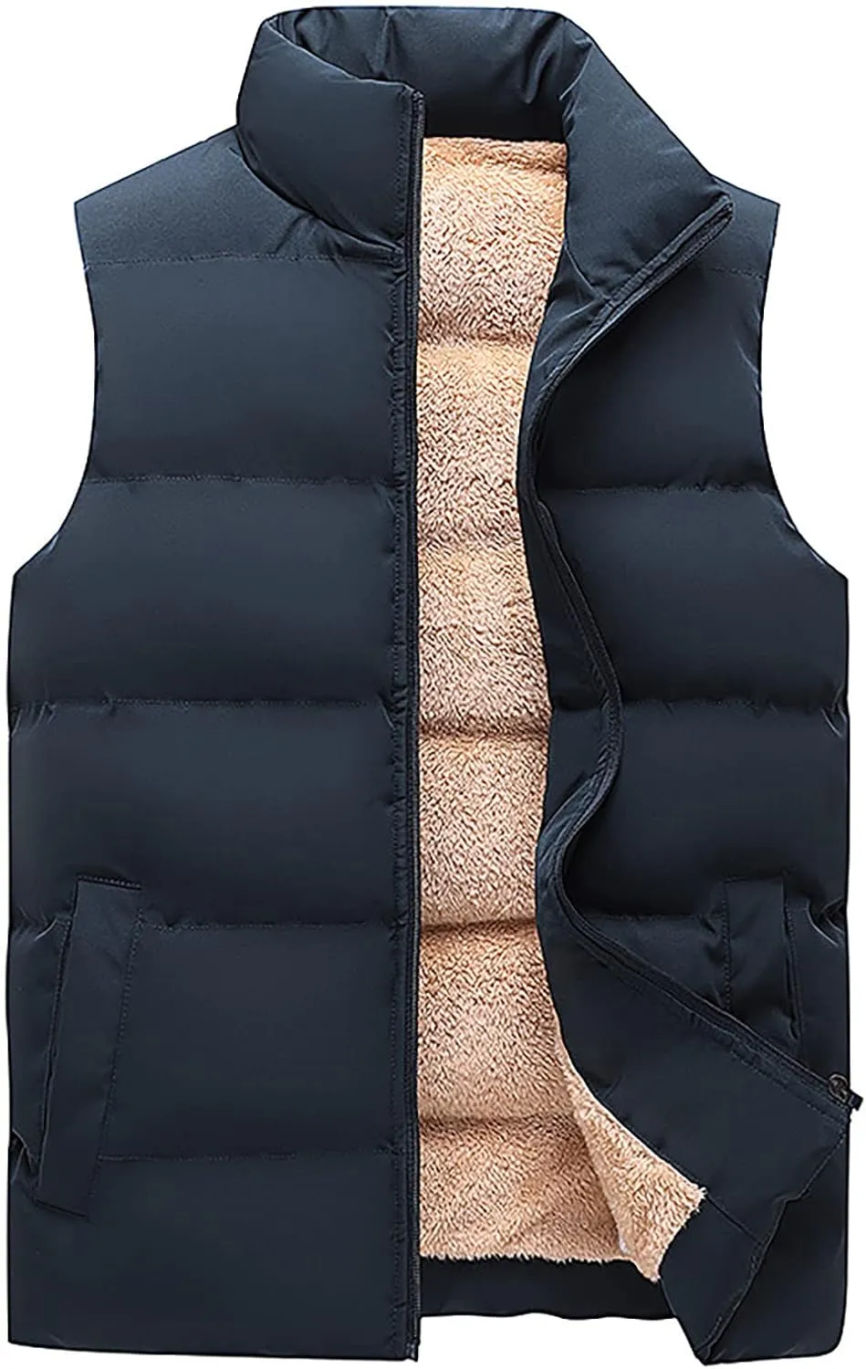Jackets for Men Casual Winter Warm Zipper Sleeveless Vest Jacket Coat Outwear Tops Mens Fashion Jackets