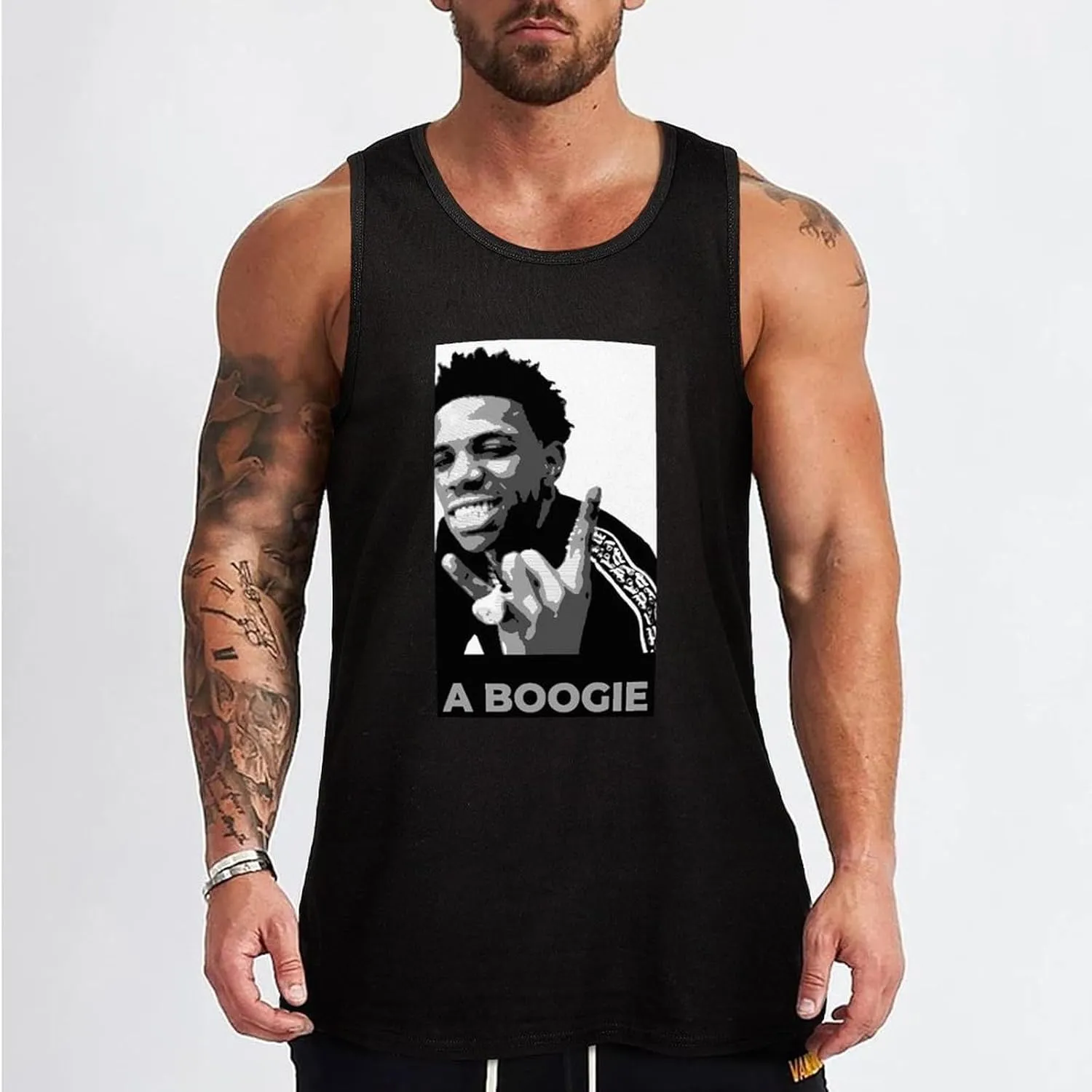 Men's Moisture-Wicking Sleeveless Shirt Durable Athletic Tank Trendy Basic Tank Top