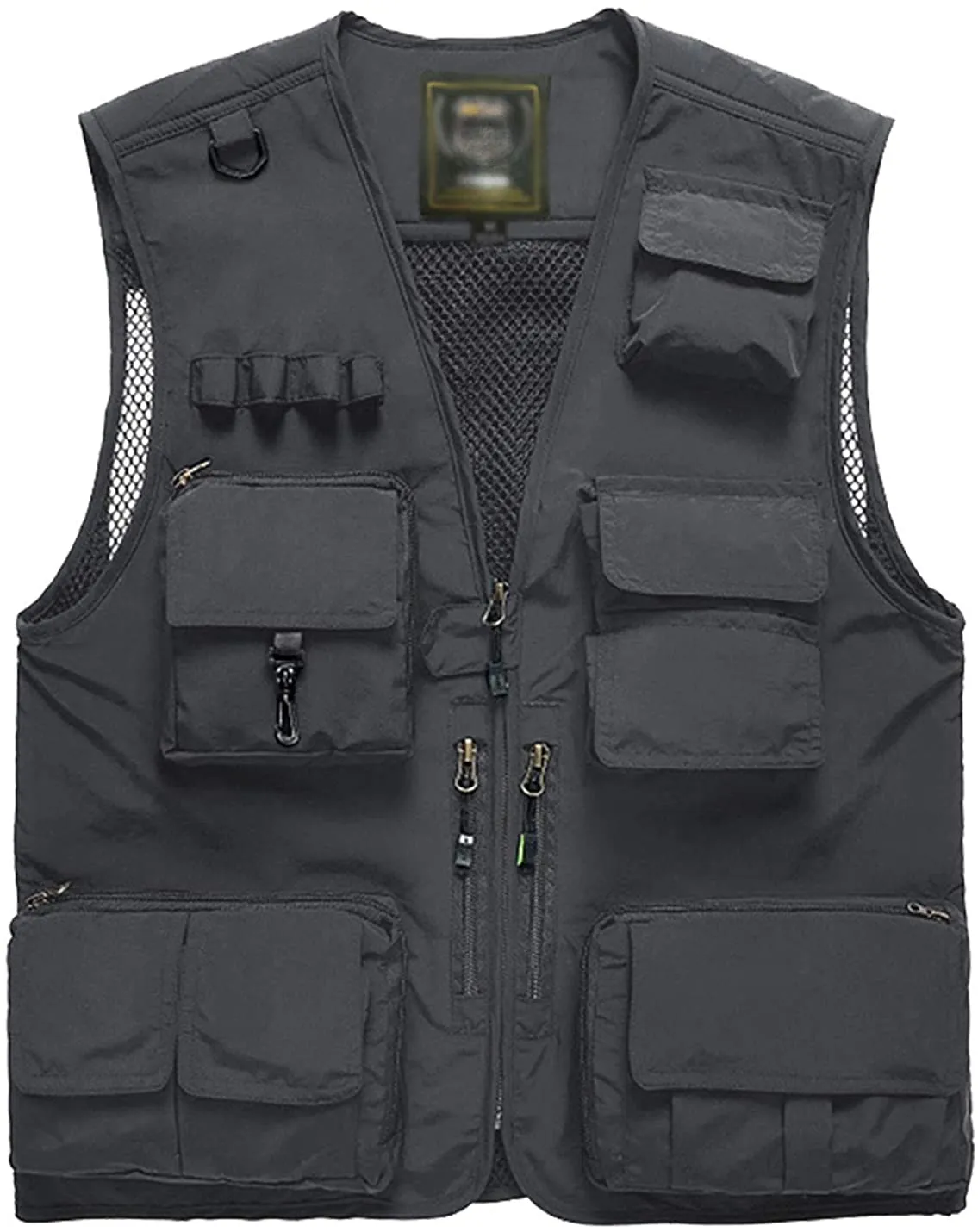 Men's Orange Outdoor Vest Jacket Multi Pockets