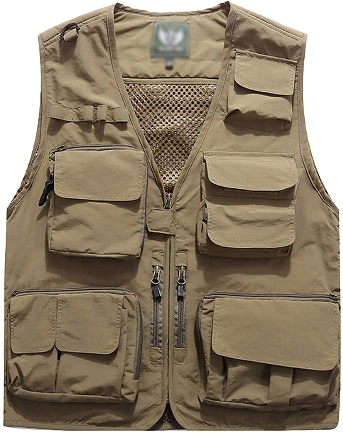 Men's Orange Outdoor Vest Jacket Multi Pockets
