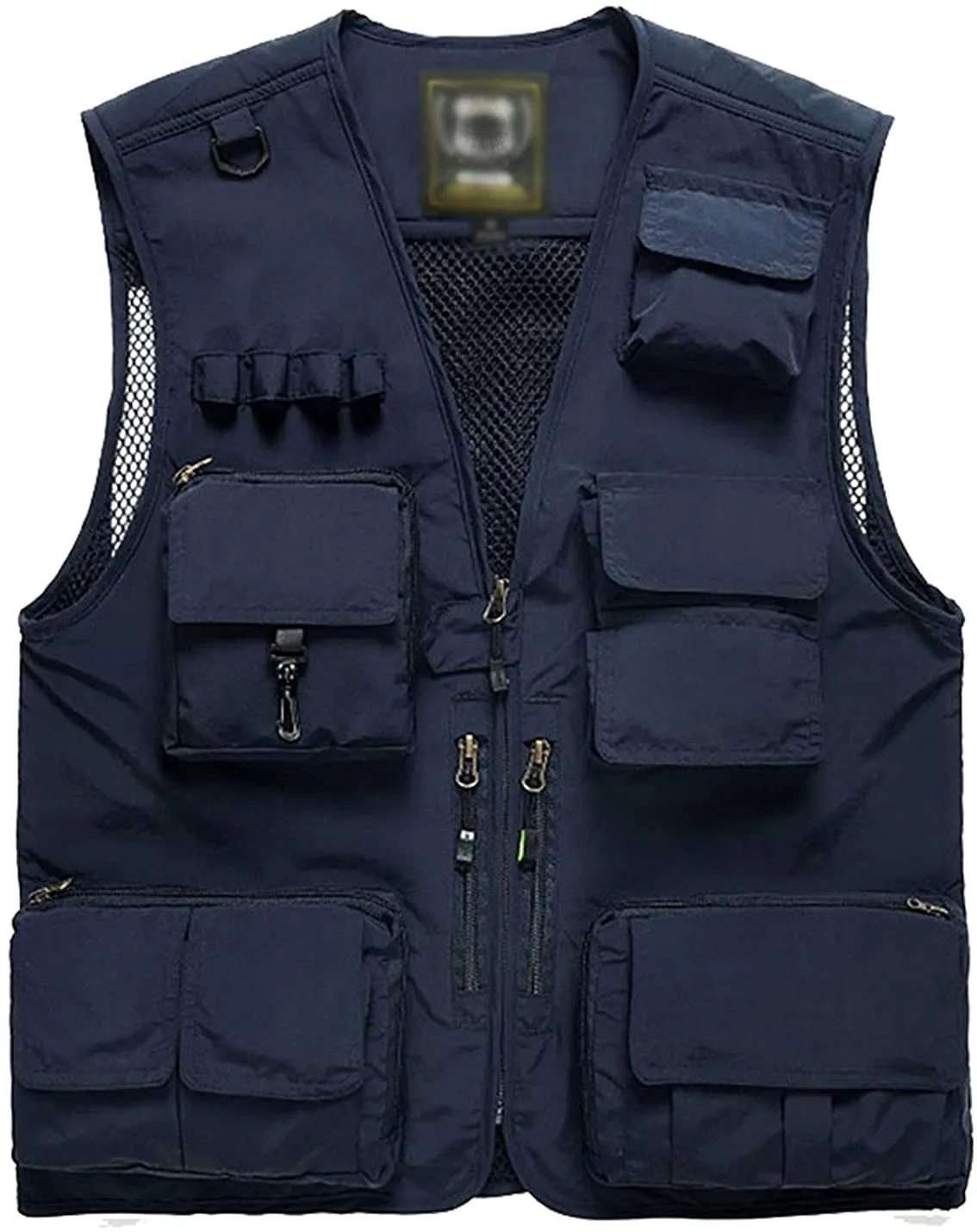 Men's Orange Outdoor Vest Jacket Multi Pockets