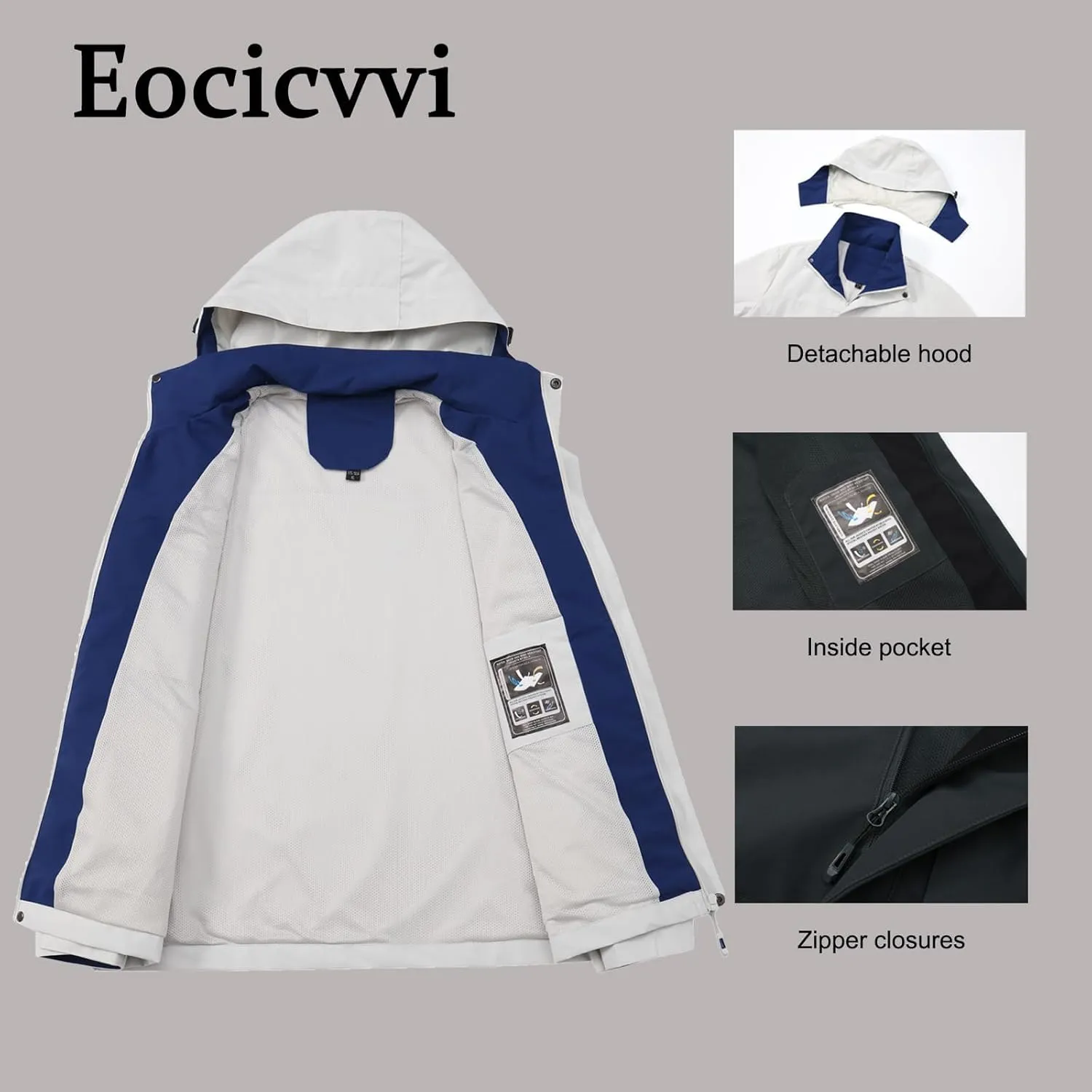 Mens Windproof Jacket Hooded Military Tactical Jacket Waterproof Windbreaker Outdoor Raincoat for Golf Cycling Camping