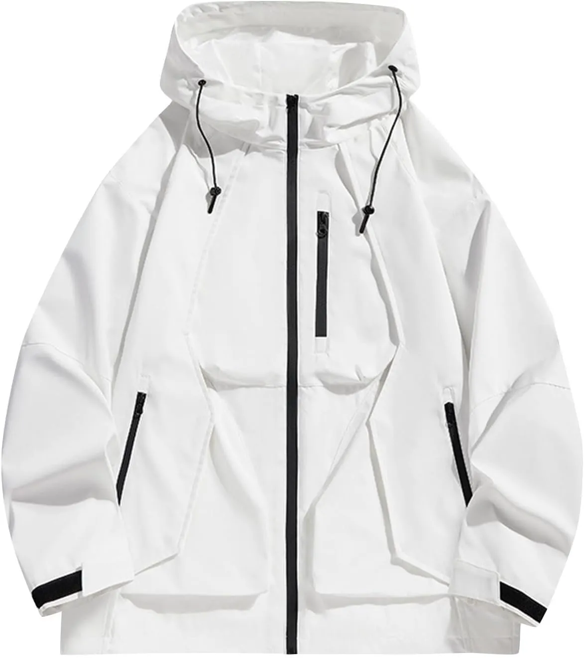 Mens Windproof Jacket Waterproof Lightweight Mountain Sport Jacket for Men Hooded Windbreaker Raincoat Zipper Jackets