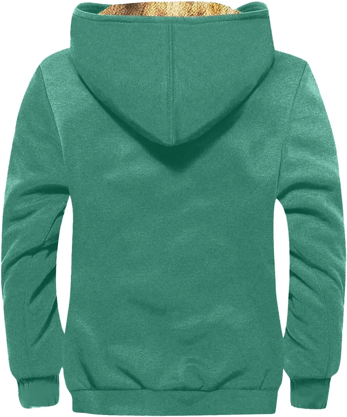 Mens Winter Sherpa Hoodie Jacket Fleece Lined Windproof Warm Coats Zipper Heavyweight Thermal Outfits with Pockets