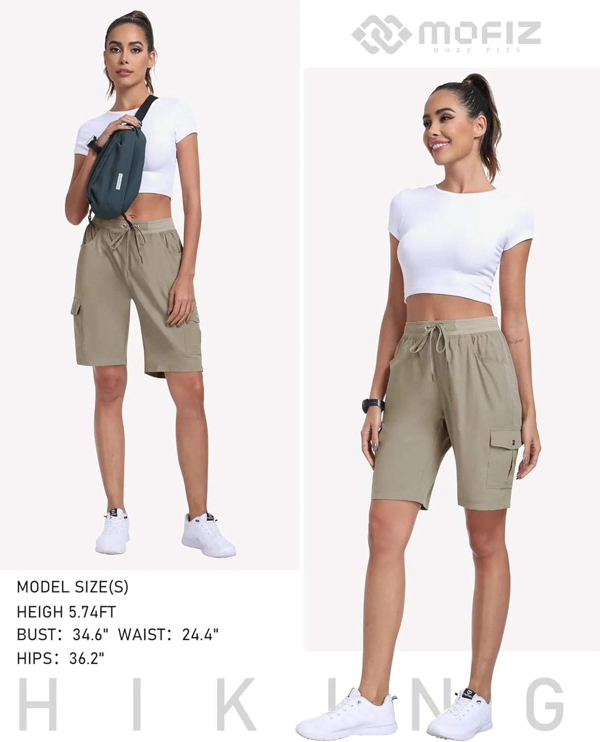 MoFiz Women's Hiking Shorts Athletic Outdoor Cargo Shorts for Women Quick Dry Running Summer Shorts with Pockets