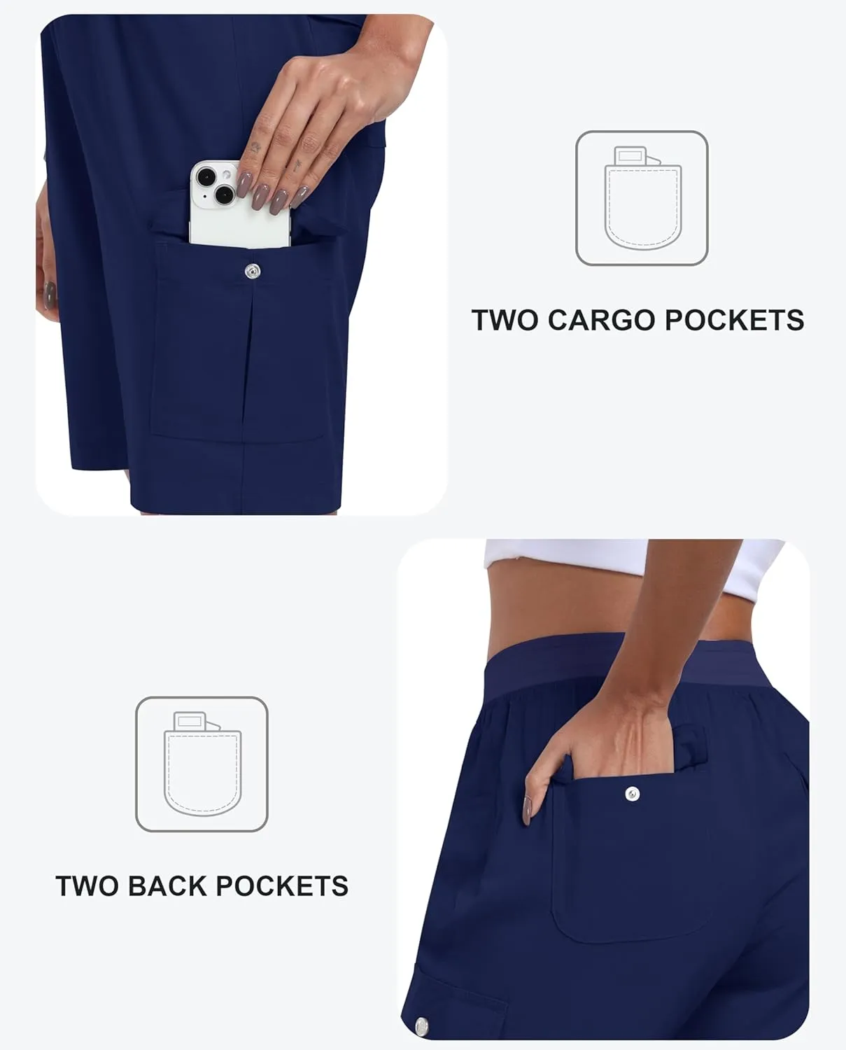 MoFiz Women's Hiking Shorts Athletic Outdoor Cargo Shorts for Women Quick Dry Running Summer Shorts with Pockets