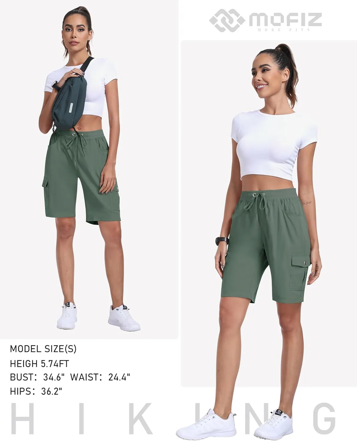 MoFiz Women's Hiking Shorts Athletic Outdoor Cargo Shorts for Women Quick Dry Running Summer Shorts with Pockets