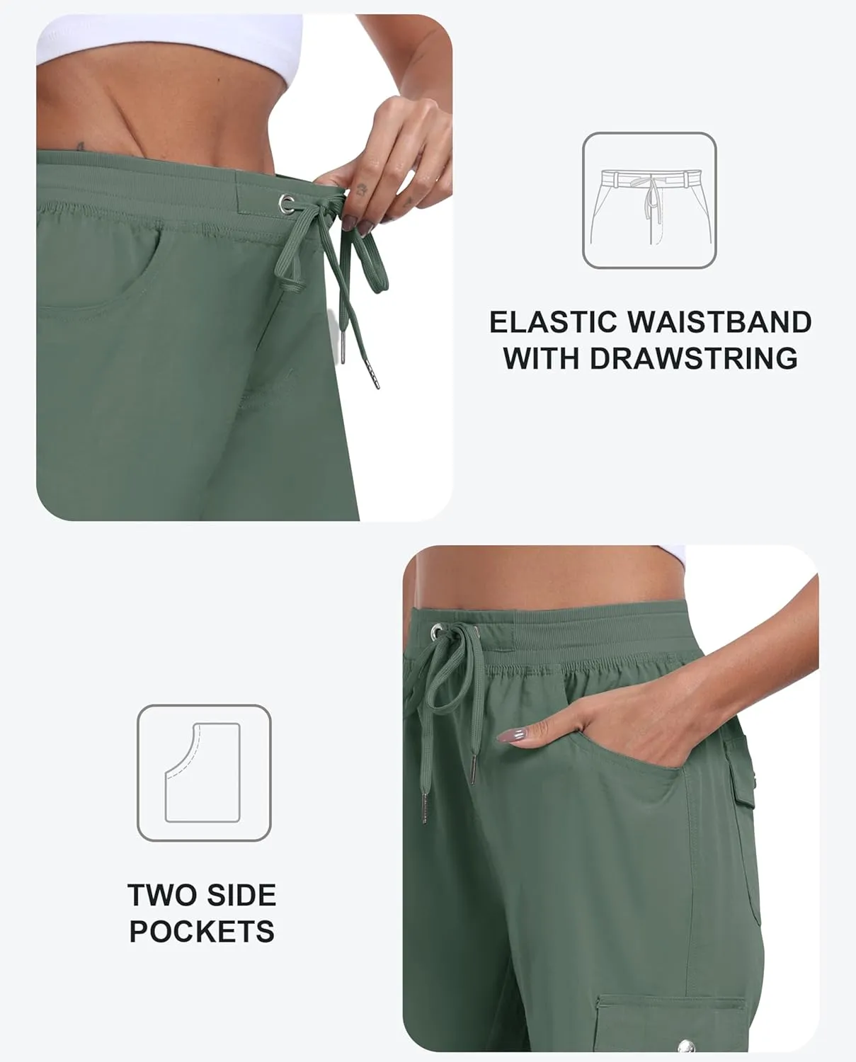 MoFiz Women's Hiking Shorts Athletic Outdoor Cargo Shorts for Women Quick Dry Running Summer Shorts with Pockets