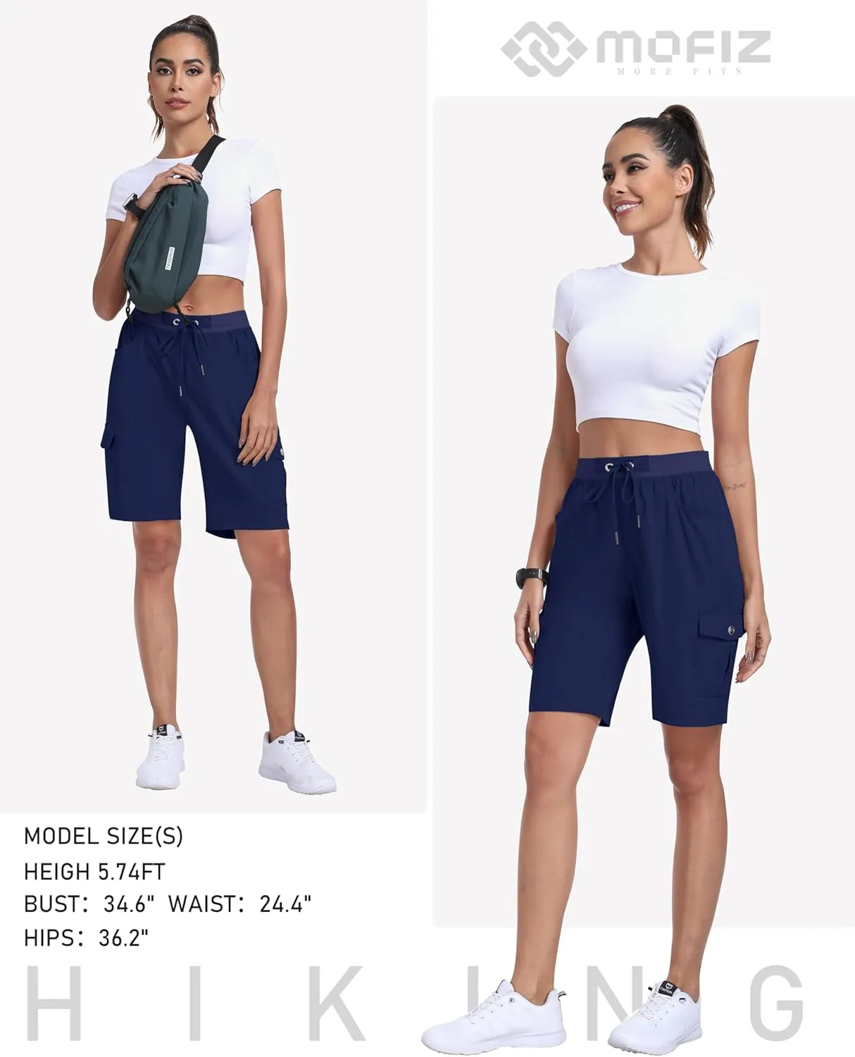 MoFiz Women's Hiking Shorts Athletic Outdoor Cargo Shorts for Women Quick Dry Running Summer Shorts with Pockets
