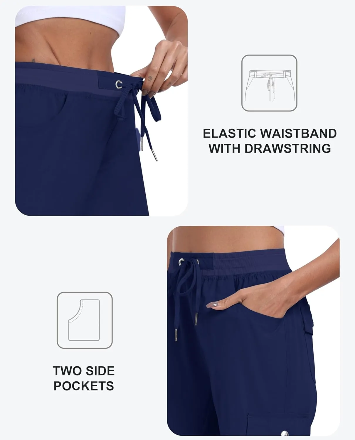 MoFiz Women's Hiking Shorts Athletic Outdoor Cargo Shorts for Women Quick Dry Running Summer Shorts with Pockets