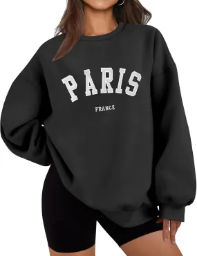 Oversized Sweatshirt for Women Casual Long Sleeve Crewneck Print Graphic Pullover Tops Comfy Loose Fleece Sweatshirt