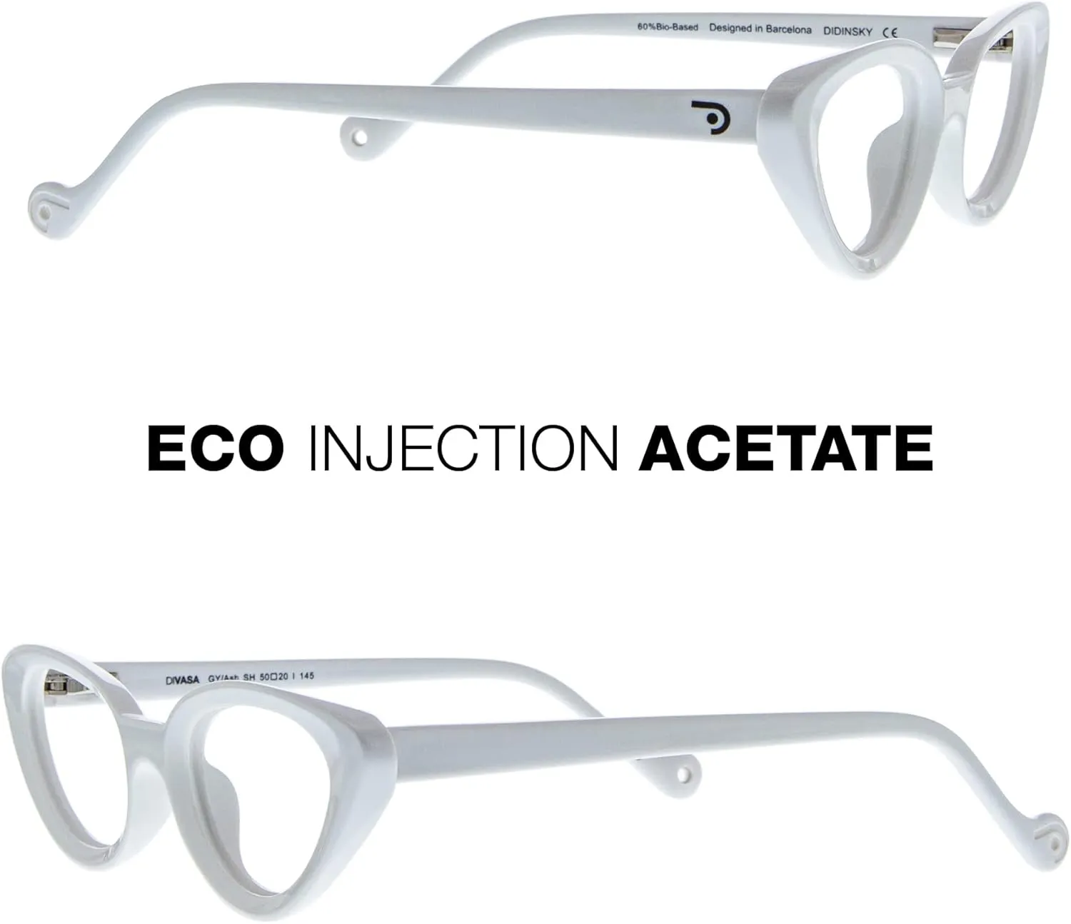 Reading Glasses Blue Light Blocking Unisex Readers. Acetate Frames, Flexible Temples and Anti-Reflective Lenses - Ash  2.5 - DIVASA