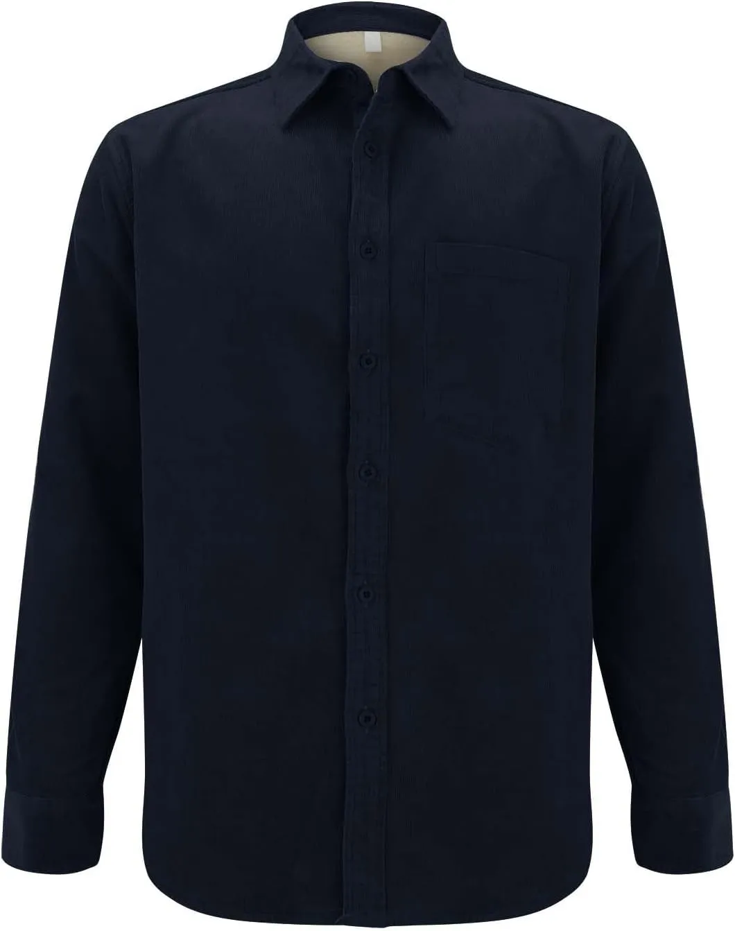 Sherpa Lined Shirt Men Plus Size Long Sleeve Cotton Snap Button Shirts Thermal Winter Casual Jacket with Chest Pocket