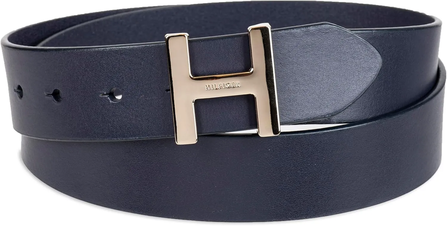 Tommy Hilfiger Women's H Monogram Plaque Buckle Casual Belt for Jeans, Trousers and Dresses