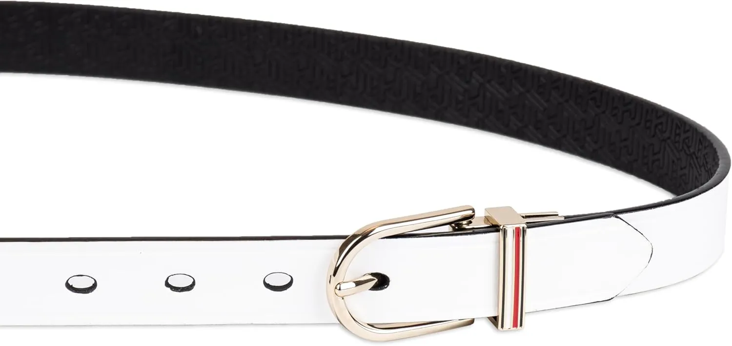 Tommy Hilfiger Women's Two-in-one Reversible Slim Width Casual Leather Belt for Jeans, Trousers and Dresses