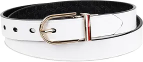 Tommy Hilfiger Women's Two-in-one Reversible Slim Width Casual Leather Belt for Jeans, Trousers and Dresses