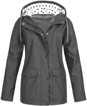Women's Raincoat Waterproof Long Hooded Trench Coats Fall Lightweight Windbreaker Travel Jacket
