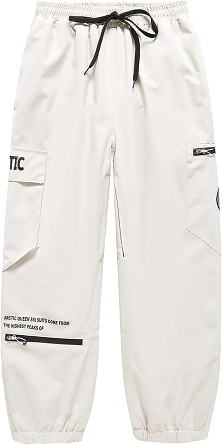 Women's Snow Hiking Pants Insulated Outdoor Snow Ski Pants Warm Winter Soft Shell with Pockets