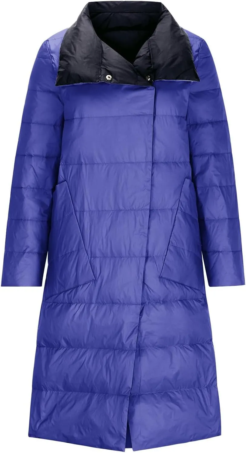 Womens Winter Coats Plus Size Waterproof Long Winter Coat Warm Puffer Jacket Thickened Down Parka Maxi Coat