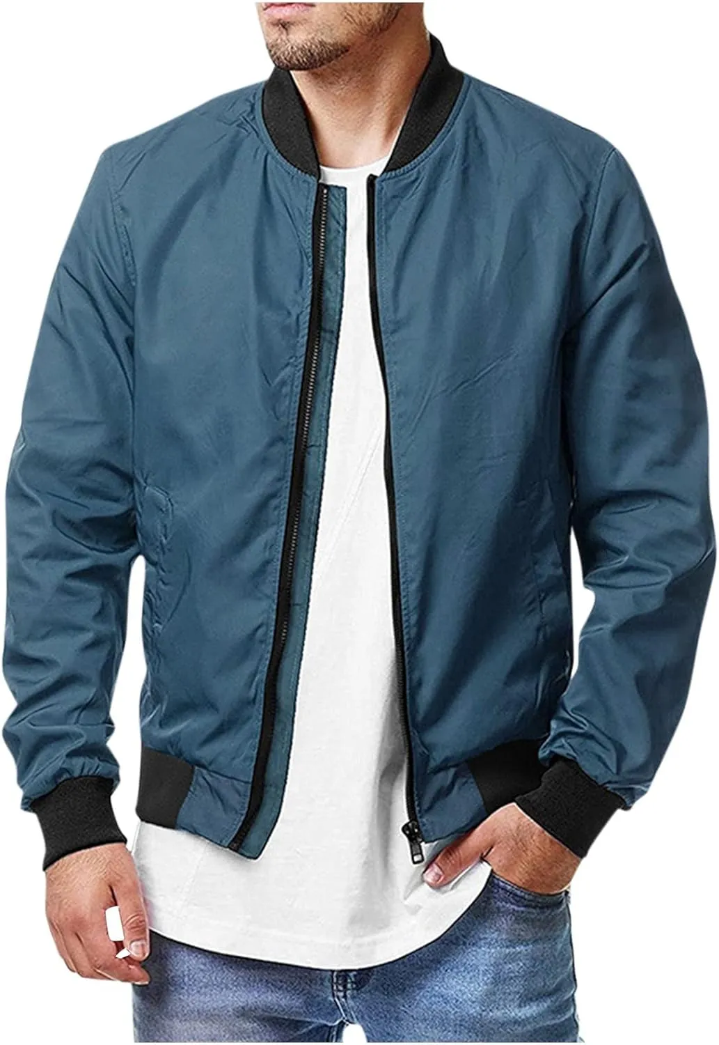 Ymosrh Mens Jackets Casual Stylish Fall Causal Softshell Windbreaker Coat Outerwear Coats and Jackets Plus Size